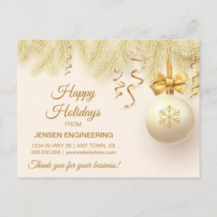 Goldband Firmen-Weihnachtsdankeskarte Postkarte