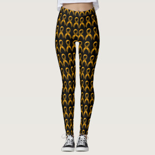 Goldband-Kindheits-Krebs-Bewusstsein Leggings