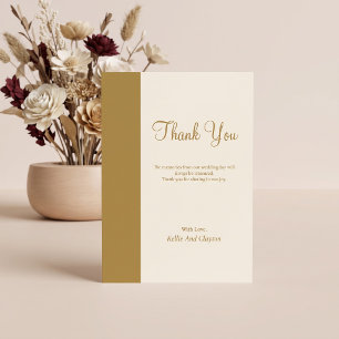 Goldbar Elfenbein Minimalistische Moderne Hochzeit Dankeskarte