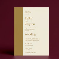 Goldbar Elfenbein Minimalistische Moderne Hochzeit