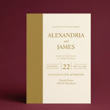 Goldbar Elfenbein Minimalistische Moderne Hochzeit