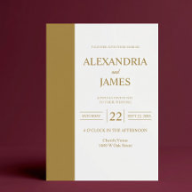 Goldbar-Minimalistische Moderne Hochzeitseinladung