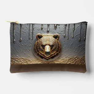 Goldbär-Relief mit Metall-Tropfeffekt 🐻 Zubehörtasche