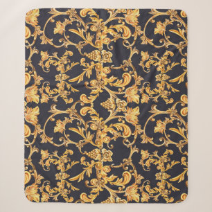 Goldbarock, Blattrolle-Muster. Sherpadecke