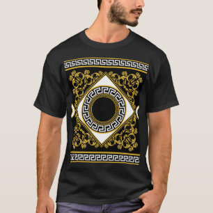 Goldbarock: Griechischer schwarzer Rand T-Shirt