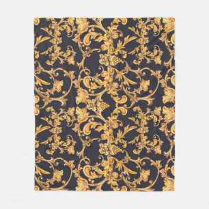 Goldbarock, Scroll-Blatt-Muster. Fleecedecke