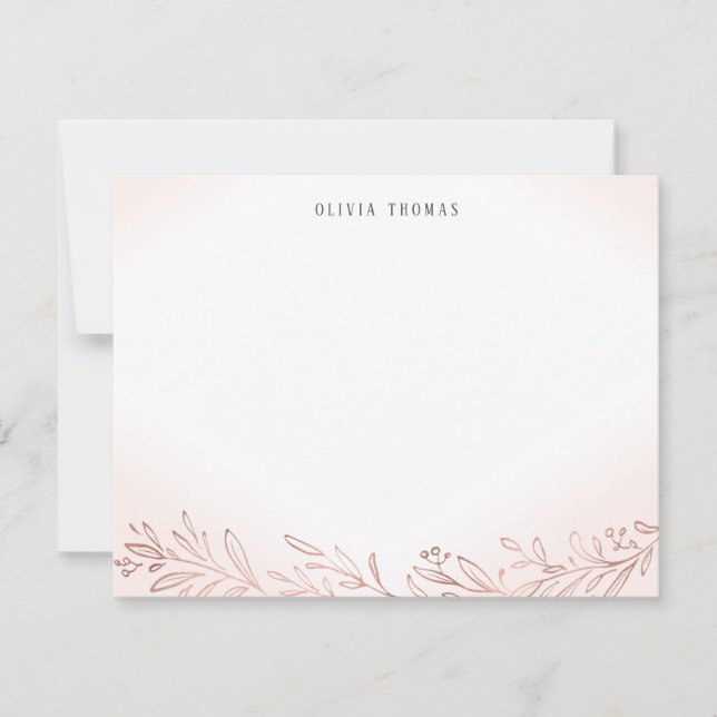 Goldbarren der Gilded Rose, botanisch personalisie Mitteilungskarte (Vorderseite)