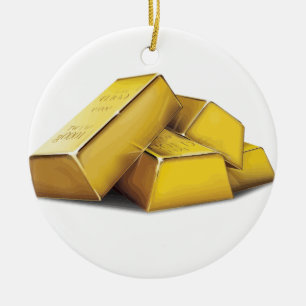 Goldbarren Keramik Ornament