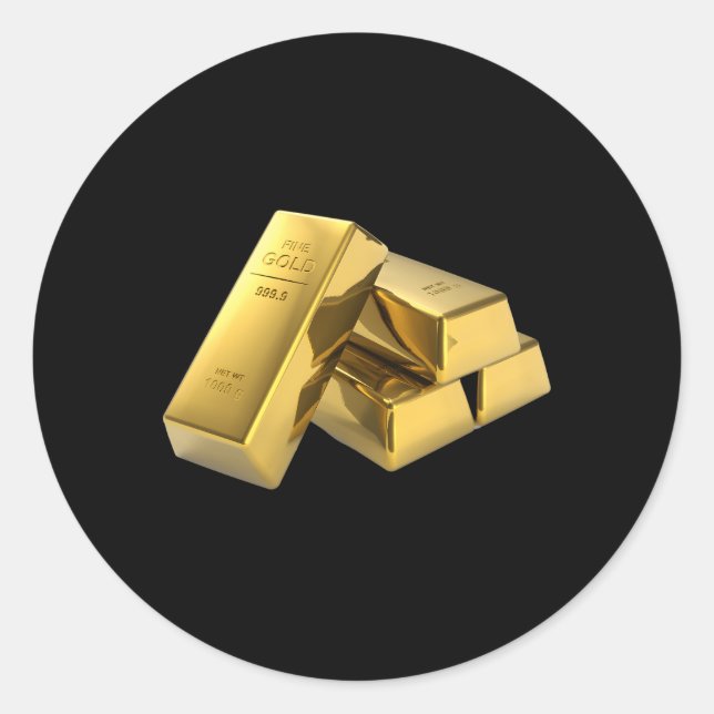 Goldbarren Runder Aufkleber (Vorderseite)