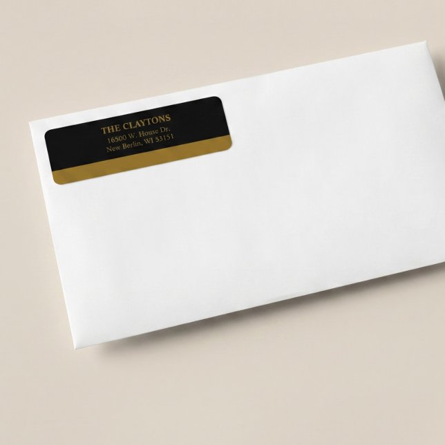 Goldbarren-Schwarze Minimalistische Moderne Hochze (Von Creator hochgeladen)
