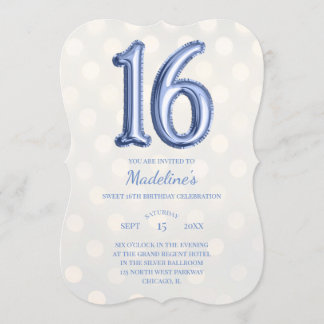 Goldbarsch-Imitate Bokeh-Periwinkle-Brett 16. Gebu Einladung