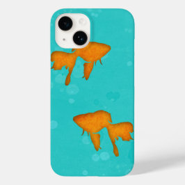 Goldbarsch-orangefarbene Silhouetten im türkisfarb Case-Mate iPhone 14 Hülle