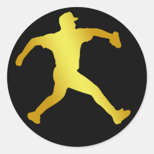 GOLDbaseball-WERFER Runder Aufkleber