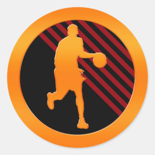 GoldBasketball-Spieler Runder Aufkleber