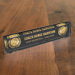 GoldBasketball-Trainer Namensplakette