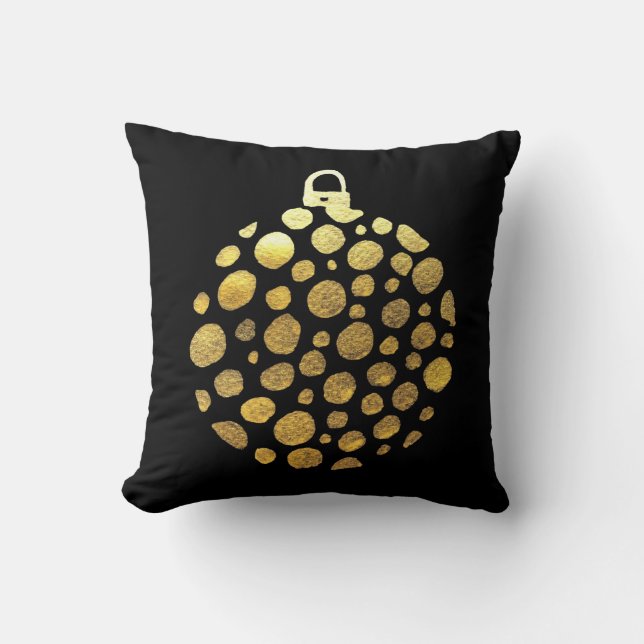 Goldbauble Weihnachtsglasur Kissen (Vorderseite)