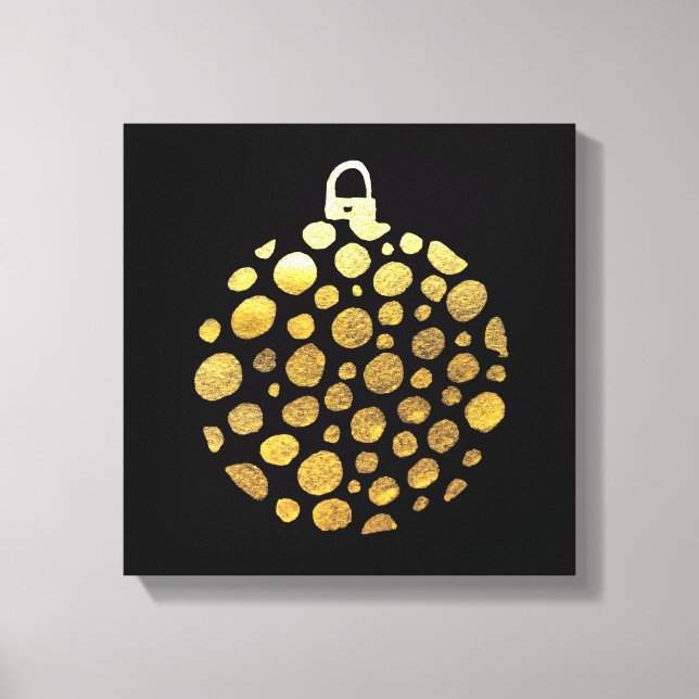 Goldbauble Weihnachtsglasur Leinwanddruck (Vorderseite)