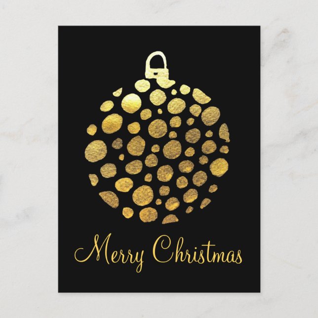 Goldbauble Weihnachtsglasur Postkarte (Vorderseite)