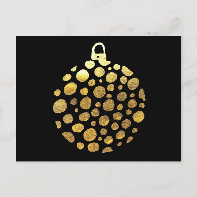 Goldbauble Weihnachtsglasur Postkarte (Vorderseite)
