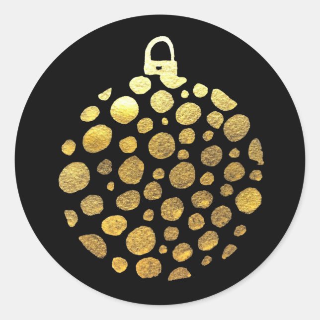 Goldbauble Weihnachtsglasur Runder Aufkleber (Vorderseite)