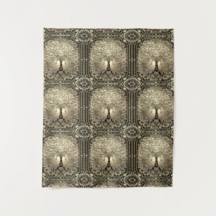 Goldbaum des Lebens Altertum Rustikal Wandteppich