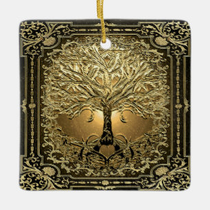 Goldbaum des Lebens Antike Rustikale Keramikornament