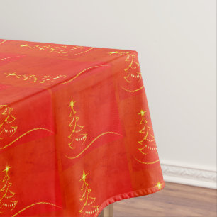 Goldbaum-Entwurfs-rote Weihnachtstischdecke Tischdecke