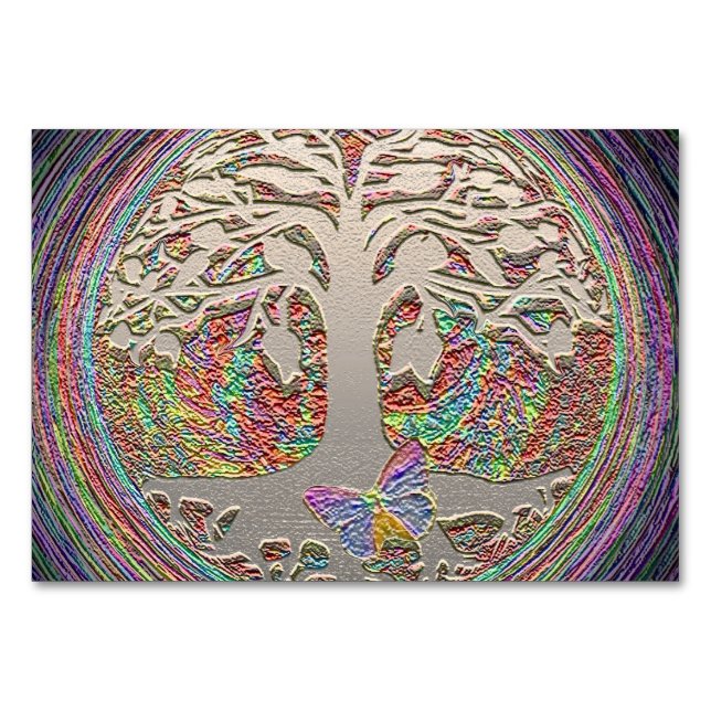 Goldbaum mit Butterly Tischnummer (Vorderseite)