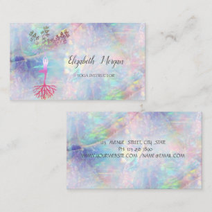 Goldbaum-Silhouette, Yoga, Opal Visitenkarte