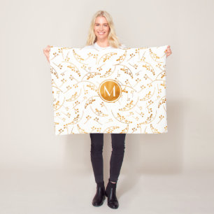 Goldbeermuster aus Elegan auf Monogramm Fleecedecke