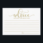 Goldberater für die Bride-Kalligrafie Hinweiskarte<br><div class="desc">Moderne und skurrile Karte für die Braut. Mit diesem modernen "Ratschlag für die Brautkarte" beraten Sie. Es ist perfekt für Braut und Polterabend. Andere Farben sind verfügbar.</div>