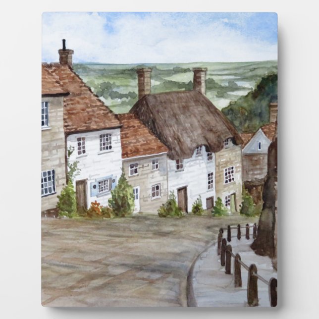 Goldberge, Shaftesbury, Aquarellmalerei Fotoplatte (Vorderseite)