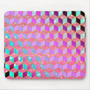 Goldbeschichteter, diamantförmiger Hexagon in Past Mousepad