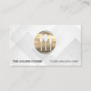 Goldbesteck Restaurant   Kulinarische Catering Visitenkarte