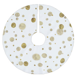 Goldbezaubernde Bokeh Confetti-Punkte Polyester Weihnachtsbaumdecke