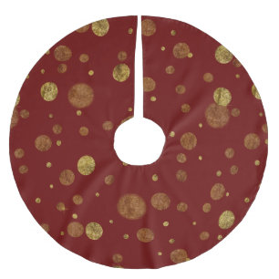 Goldbezaubernde Bokeh Confetti-Punkte Polyester Weihnachtsbaumdecke