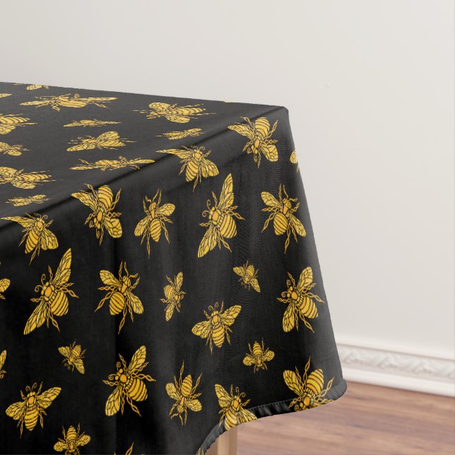 Goldbienen auf schwarz  tischdecke (Beispiel)