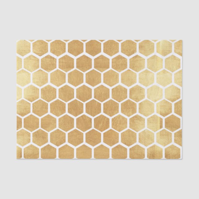 Goldbienen-Würfelmuster, Gold, Bienenwürfel, Seidenpapier (Vorderseite)
