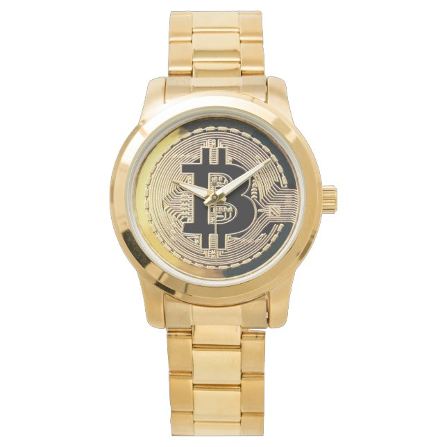 Goldbitcotwache Armbanduhr (Vorderseite)