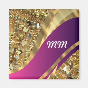 Goldblasen und Magenta-wirbeln Magnet