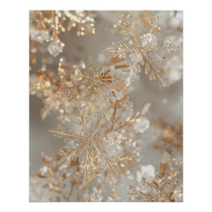 Goldblatt-Schneeflocken-Plakat Poster