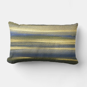 Goldblaue Linien lumbales Kissen 33 cm x 53 cm