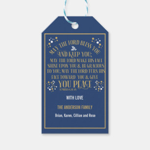 Goldblaue Weihnachtszahl 6:24-26 Geschenkanhänger