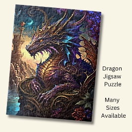 Goldblauer Lila Drache mit Tower