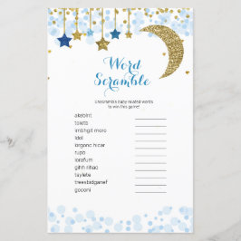 Goldblauer Mond Watercolor Word Scramble Game,