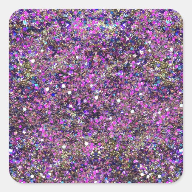 Goldblauer Rosa Glitzer Glamour Blank Template Quadratischer Aufkleber (Vorderseite)