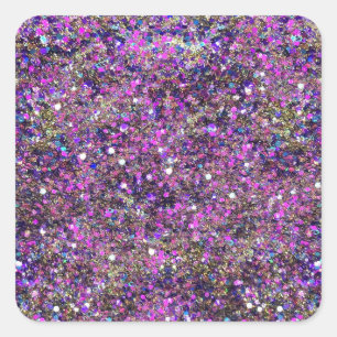 Goldblauer Rosa Glitzer Glamour Blank Template Quadratischer Aufkleber