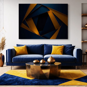 Goldblaues Labyrinth Leinwanddruck