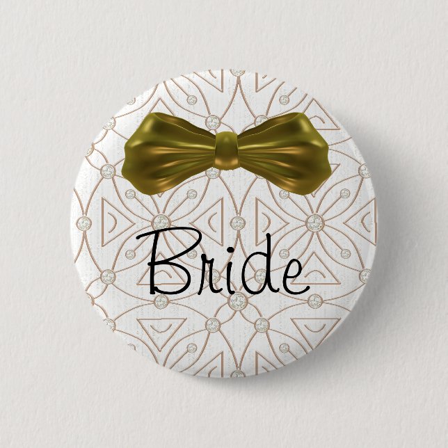 GoldBling Braut-Knopf-Button Button (Vorderseite)