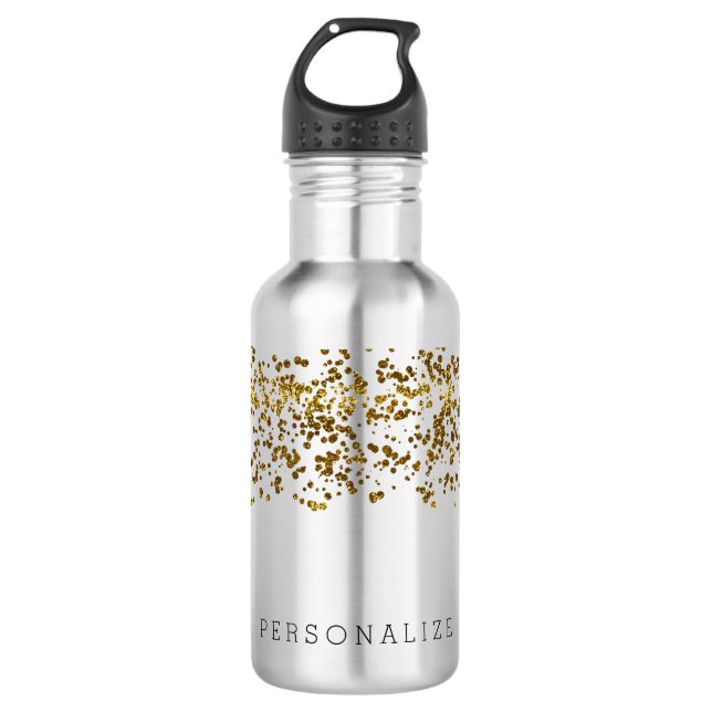 GoldBling GlitzerConfetti Trinkflasche (Vorderseite)